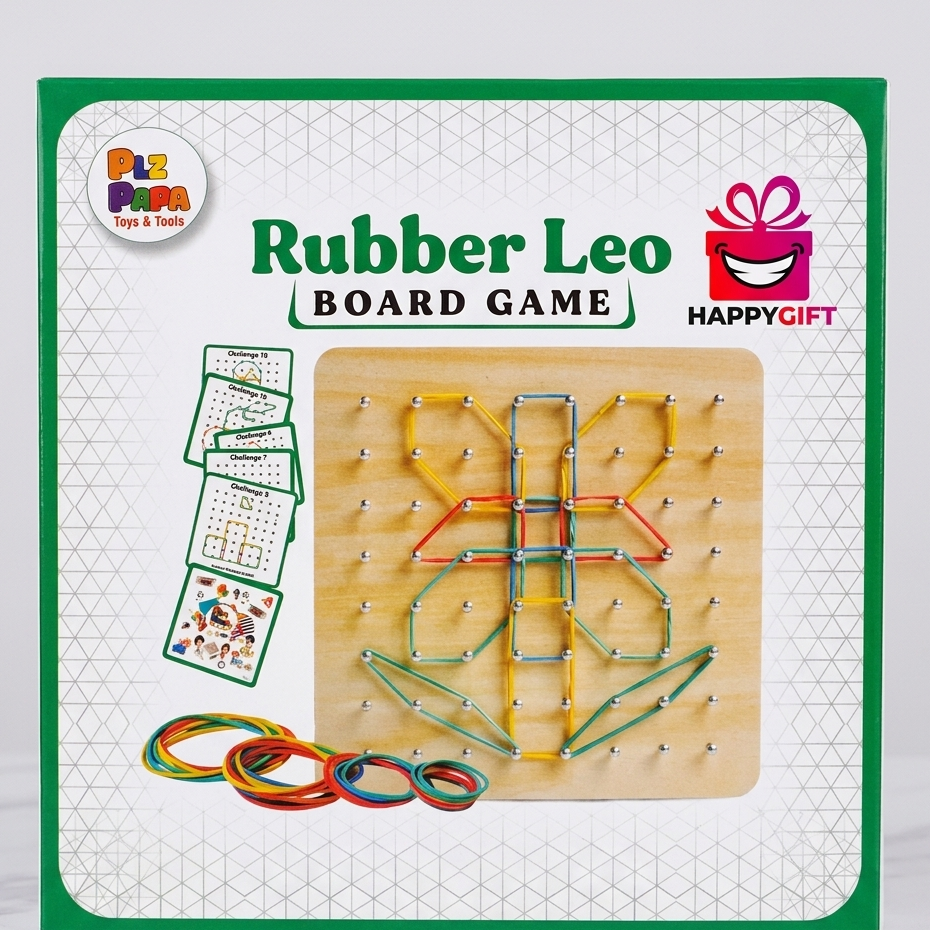 Montessori Wooden GeoBoard – Creative Rubber Band Puzzle