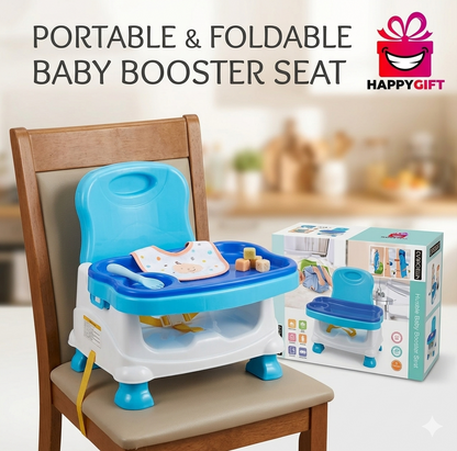 Happy Mealtime Booster Seat – Compact, Comfortable, and Convenient