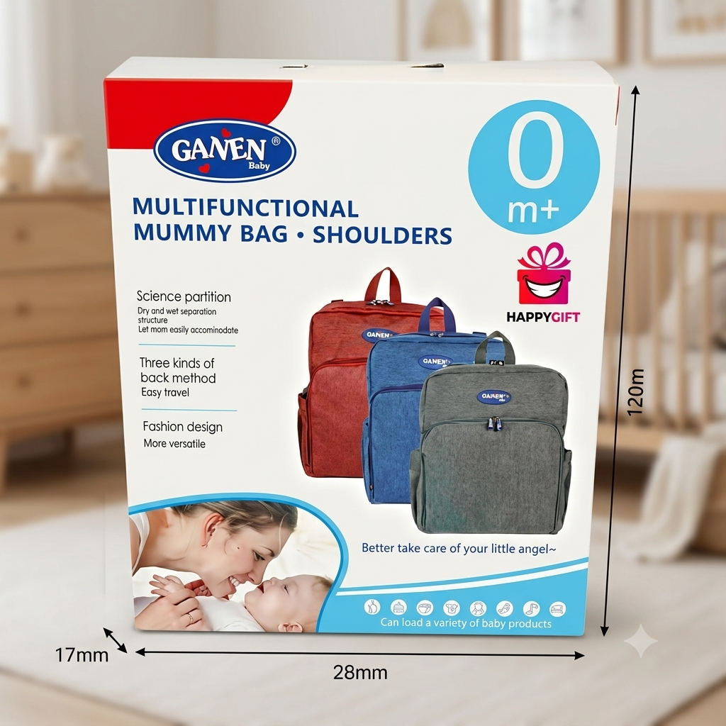 GANEN Premium Multifunctional Baby Diaper Backpack – Stylish, Spacious, and Water-Resistant Travel Mummy Bag