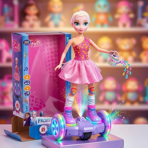 Scooter Girls Electric Dancing Doll with LED Lights & Music – Spray Function Balance Scooter Toy