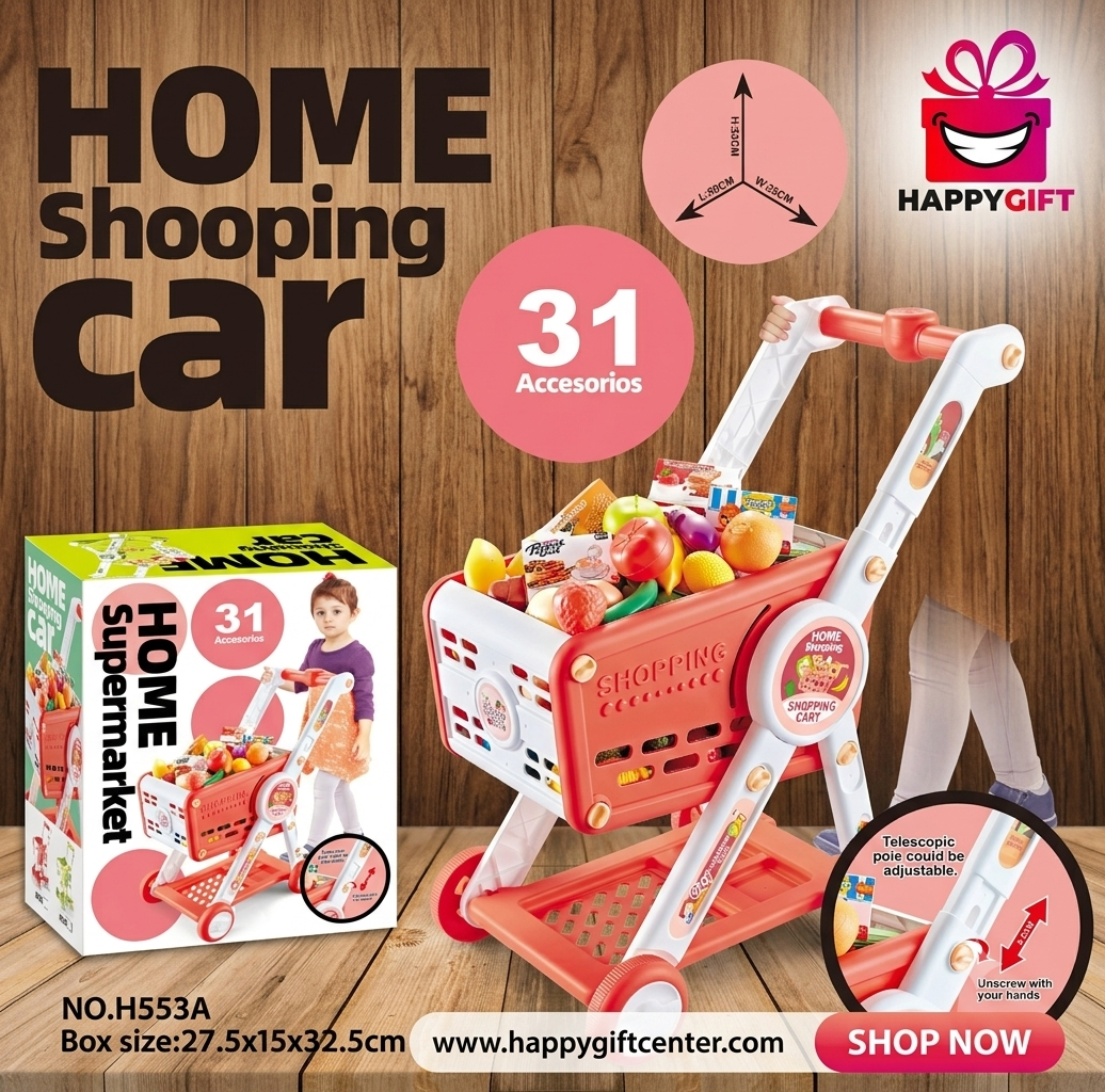 Make Grocery Day Fun with the Happy Gift Shopping Cart! 🛒🍎