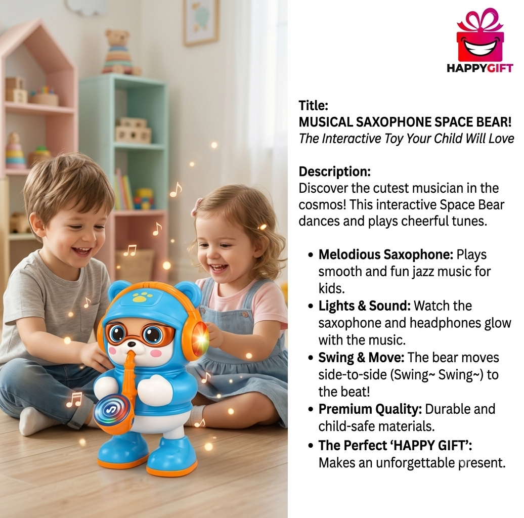 Rockin' Saxophone Bear – The Ultimate Musical Playmate!