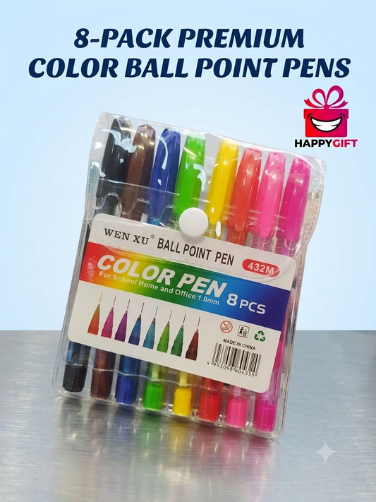 Color Ballpoint Pen Set – 8 Piece Collection