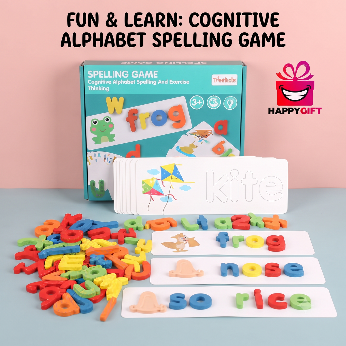 HAPPY GIFT ULTIMATE COGNITIVE SPELLING & READING GIFT SET – Educational Alphabet & Word Learning Toy for Kids