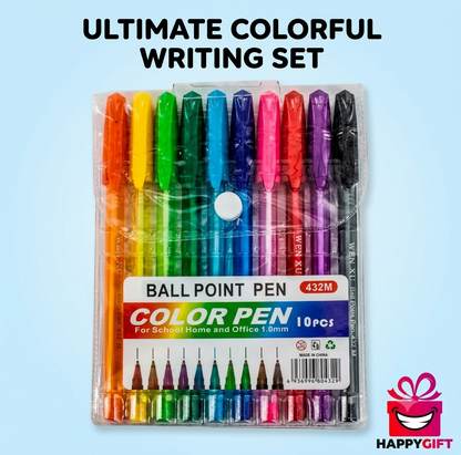 Color Ballpoint Pen Set (10 Pieces)