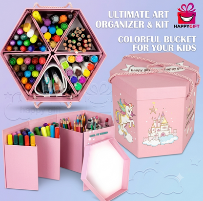 Premium Hexagonal Art Organizer & Creativity Kit