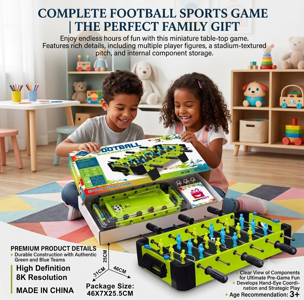 Tabletop Foosball Game – Portable Mini Soccer Set for Kids & Family