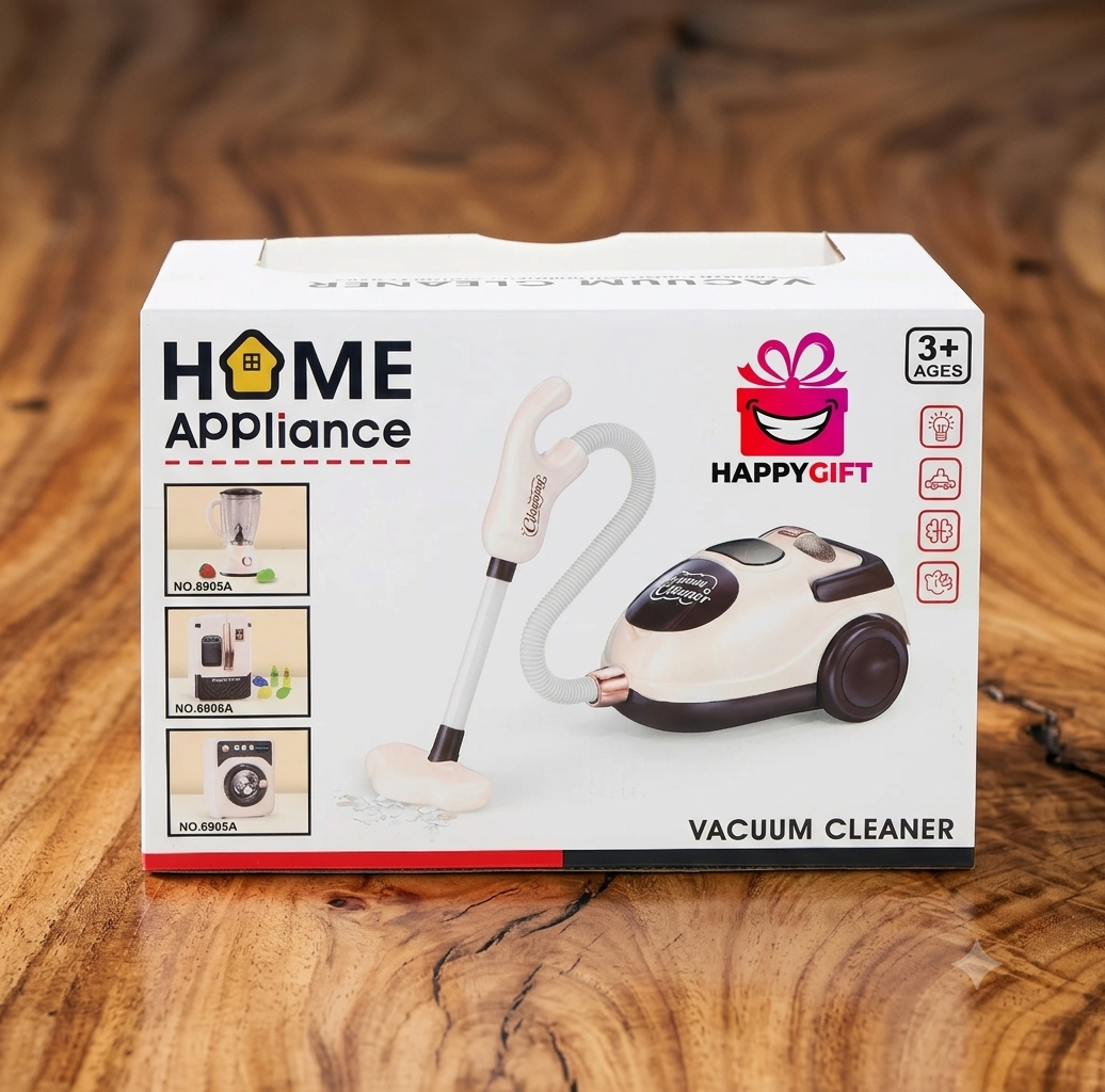 Kids Electronic Toy Vacuum Cleaner with Real Suction & Realistic Lights