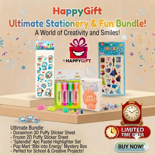 HappyGift Ultimate Stationery & Fun Bundle – 4-In-1 Creative & Collectible Set