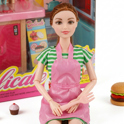 Master Chef Doll Kitchen Playset – Interactive Cooking Toy Set with Doll, Mini Food Accessories, and Kitchen Counter for Kids