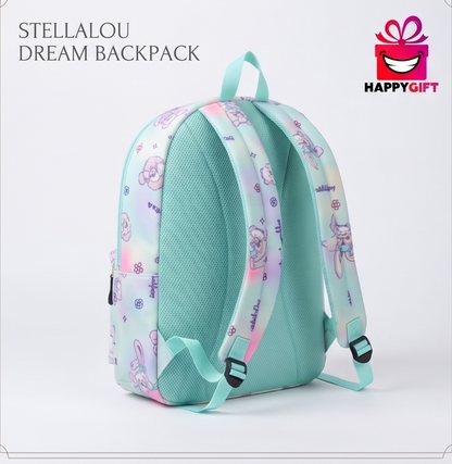 "StellaLou Dream Backpack" - 4-Panel Collection View (Mint Tie-Dye)