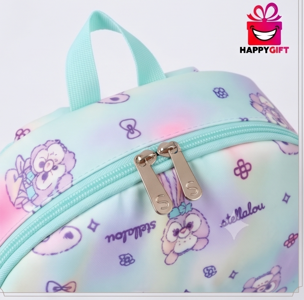 "StellaLou Dream Backpack" - 4-Panel Collection View (Mint Tie-Dye)