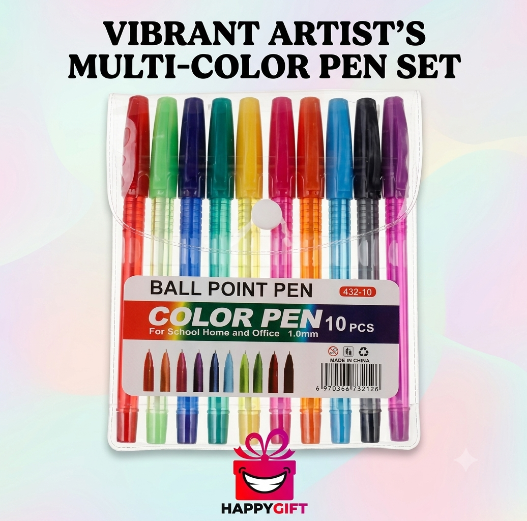 Color Ballpoint Pen Set (10 Pieces)