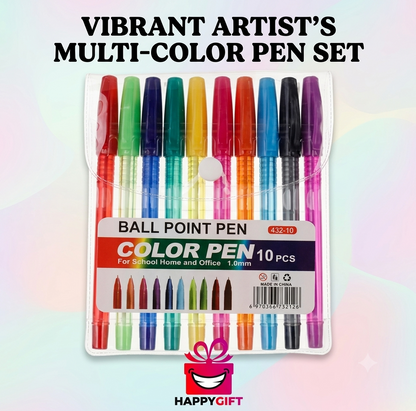 Color Ballpoint Pen Set (10 Pieces)