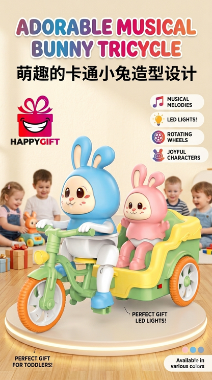 Musical Bunny Tricycle – Interactive Ride-On Toy for Toddlers