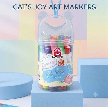 Kids Washable Colour Pens – 12 Vibrant Pieces in Portable Bear Case