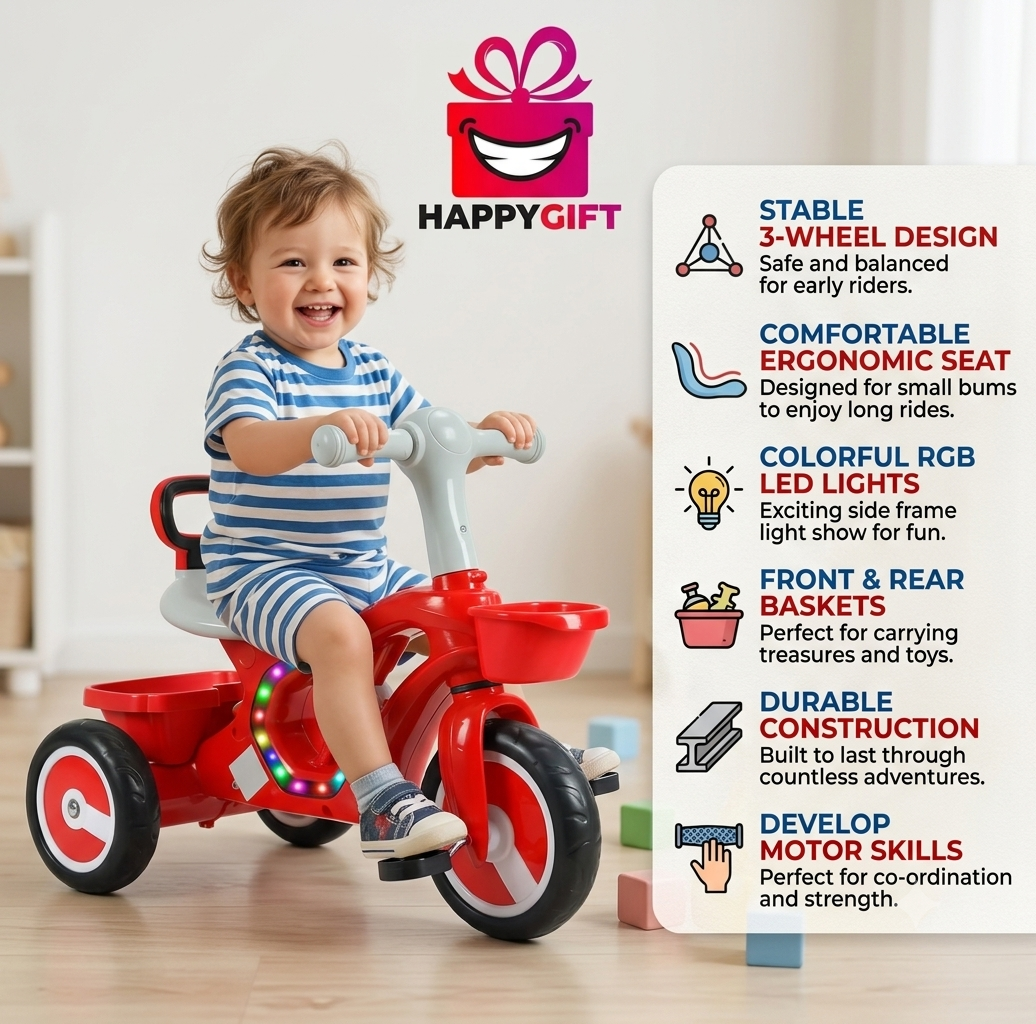 Joyful Rider 3-in-1 Baby Walker to Toddler Tricycle
