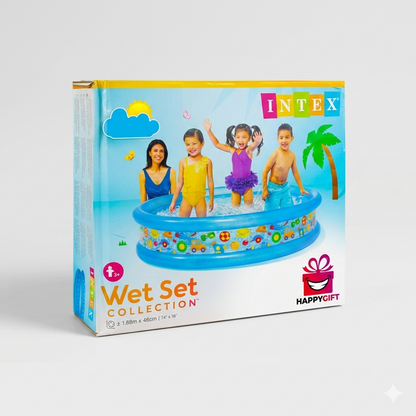 Intex Wet Set Collection Soft Side Inflatable Pool – Large Blue Kids' Pool