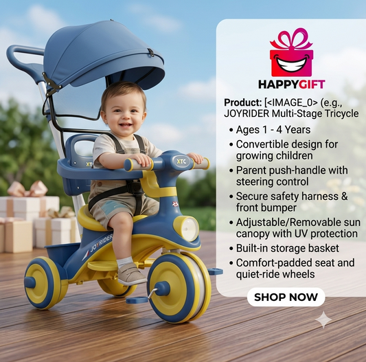 Corgi Joyride Multi-Stage Tricycle | Safe & Durable Ride for Toddlers (1-4 Years)