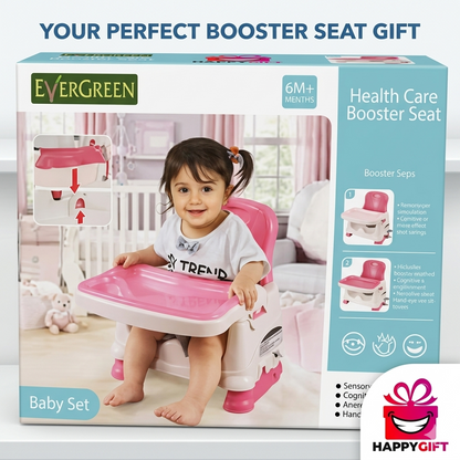 Happy Mealtime Booster Seat – Compact, Comfortable, and Convenient