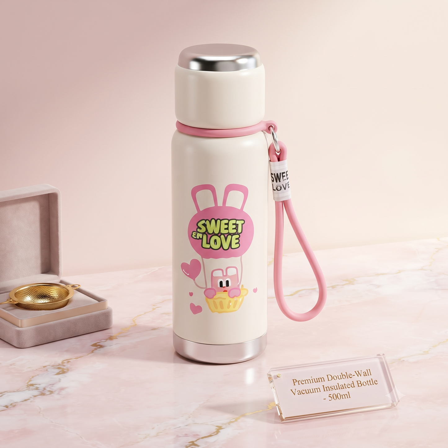 SWEET 'n LOVE - Premium 500ml Double-Wall Vacuum Insulated Bottle