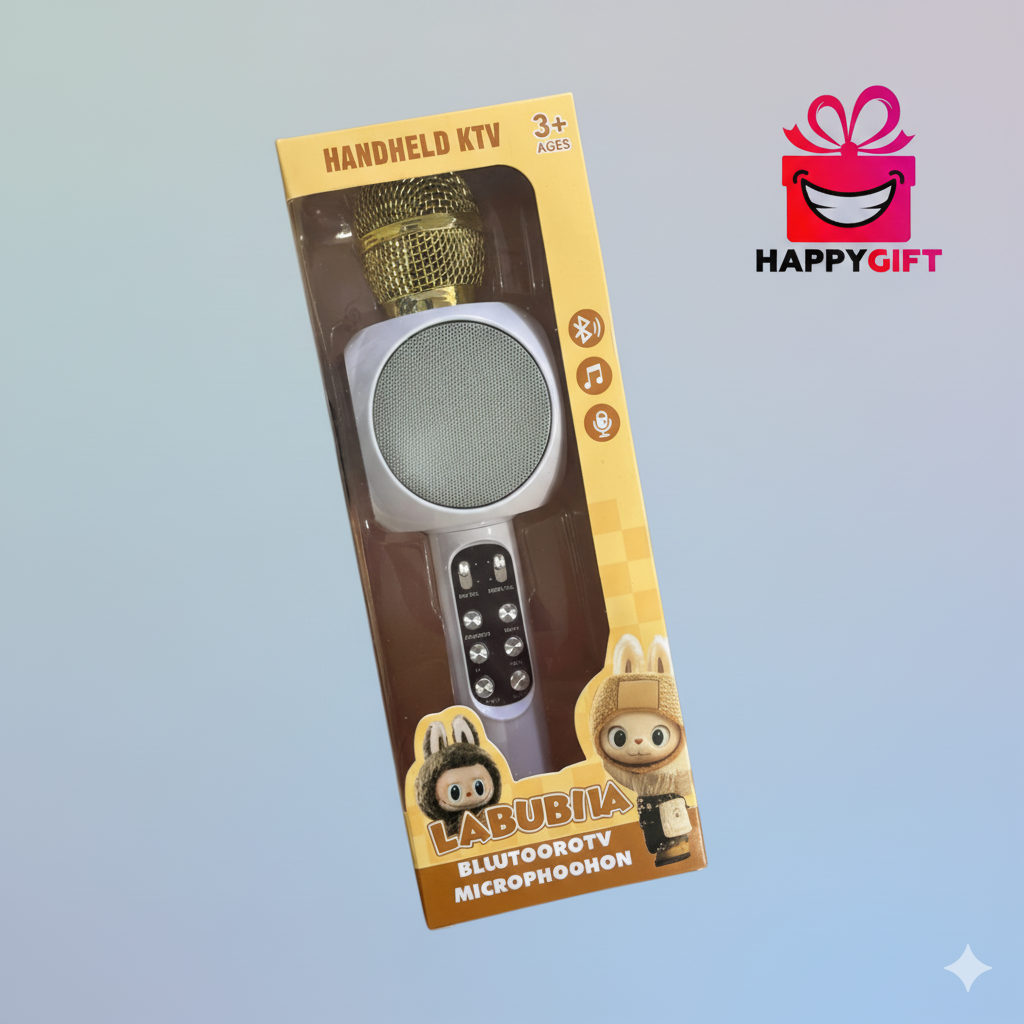 LABUBU Handheld Bluetooth Karaoke Microphone – Fun for Kids Ages 3+