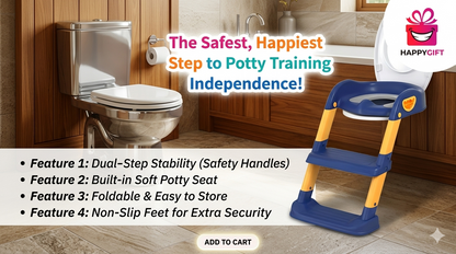 Easy Start Potty Trainer: The Safest Step Ladder & Seat for Toddlers!