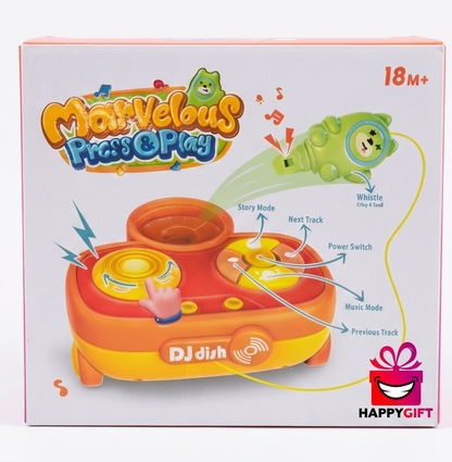 Marvelous Press & Play Toddler DJ Station & Story Toy — 18M+ Interactive Musical Console