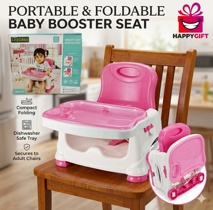 Happy Mealtime Booster Seat – Compact, Comfortable, and Convenient