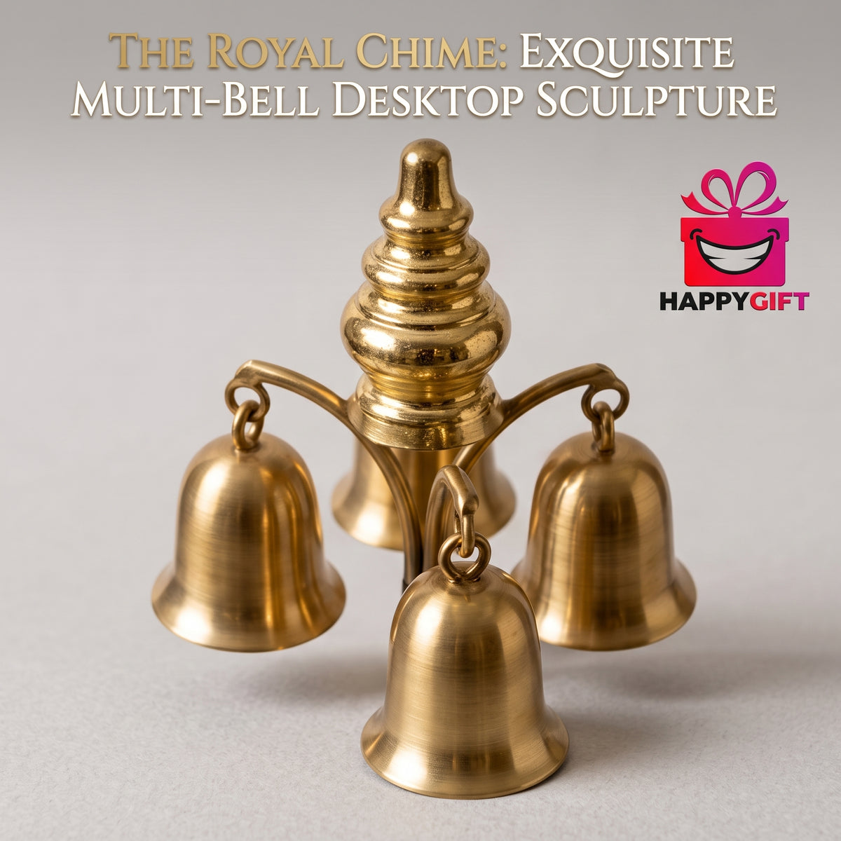 THE ARTISAN'S COLLECTION: Handcrafted Triple-Tiered Heritage Brass Bell Sculpture