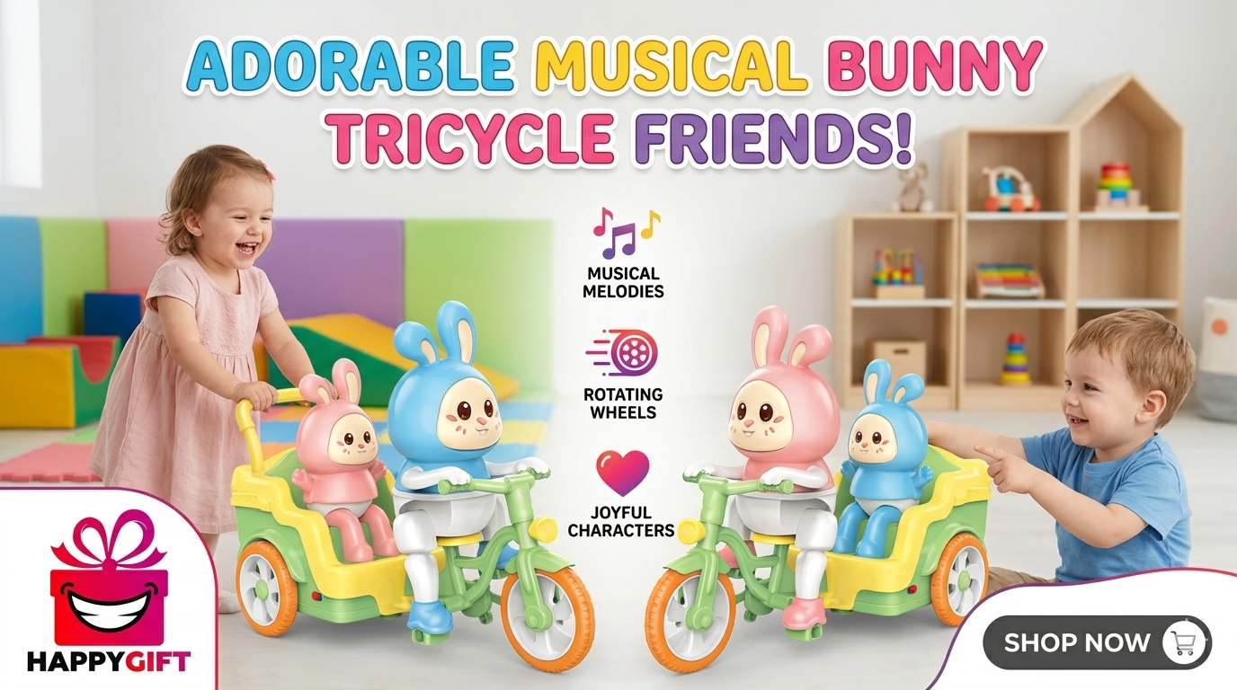 Musical Bunny Tricycle – Interactive Ride-On Toy for Toddlers
