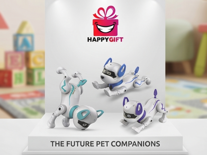 Future Smart Robotic Puppy Stunt Dog - Interactive Electronic Pet with LED Face Display & Multi-Color Options
