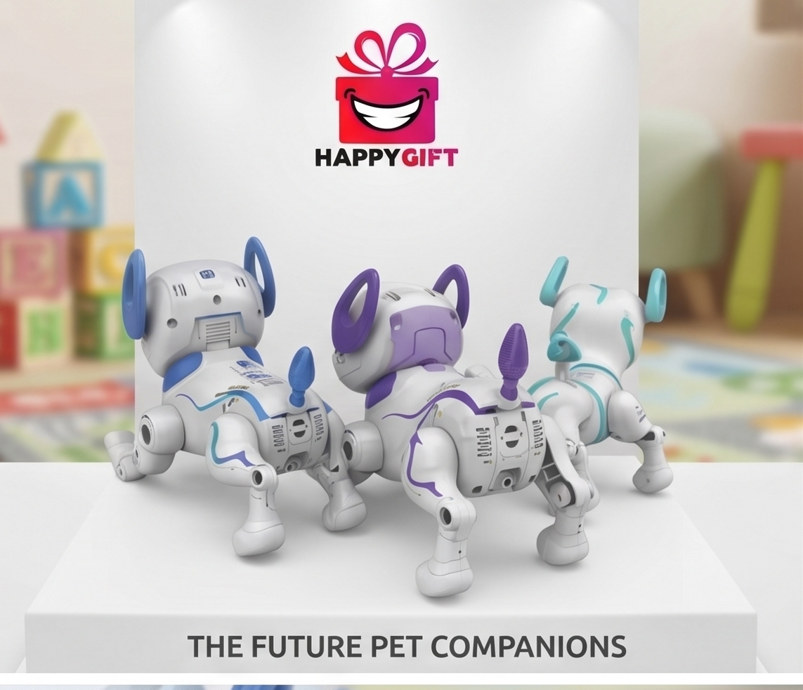Future Smart Robotic Puppy Stunt Dog - Interactive Electronic Pet with LED Face Display & Multi-Color Options