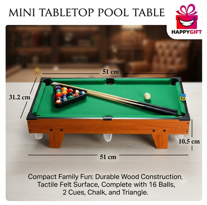 Tabletop Pool Table Set - Complete Mini Billiards Game for All Ages