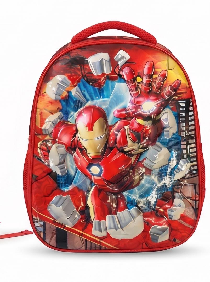 Marvel Iron Man 3D Action Kids' School Backpack - Red Superhero Travel Bag