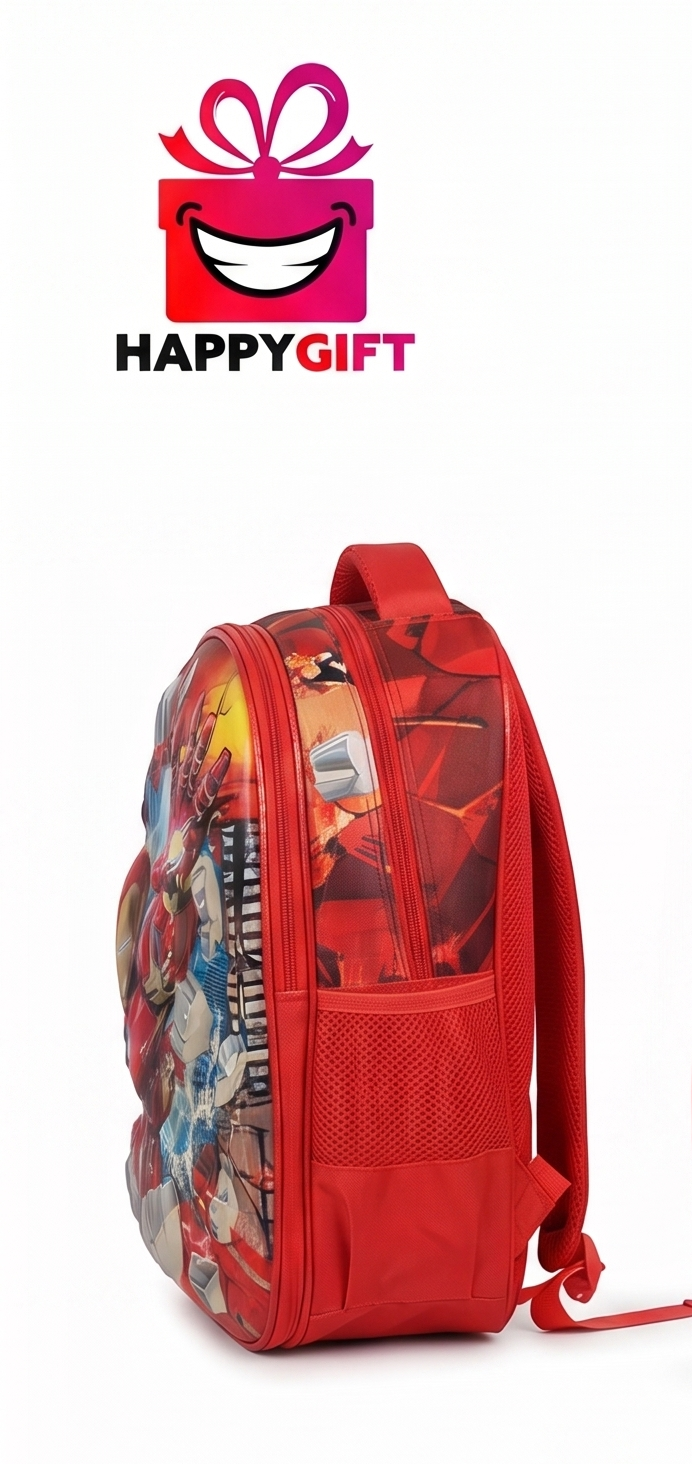 Marvel Iron Man 3D Action Kids' School Backpack - Red Superhero Travel Bag