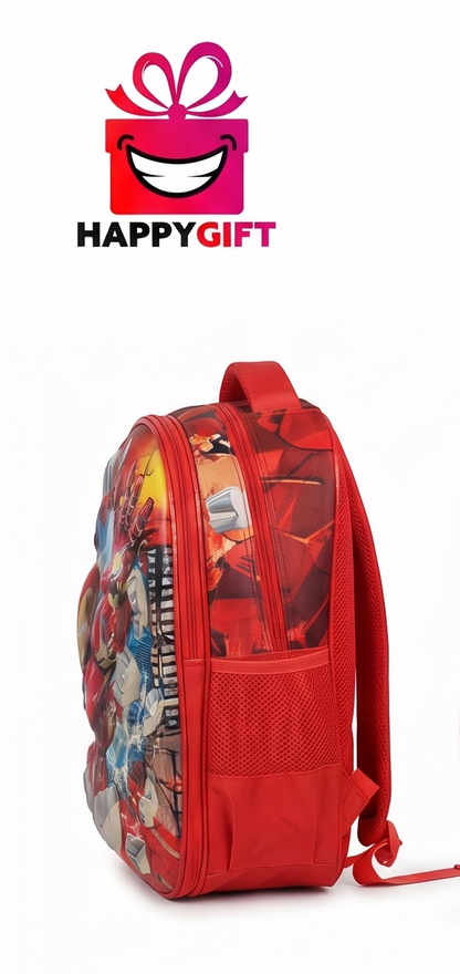 Marvel Iron Man 3D Action Kids' School Backpack - Red Superhero Travel Bag