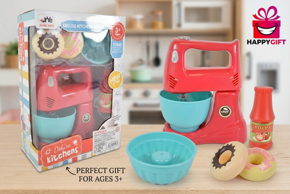Kids Toy Stand Mixer Playset – Pretend Play Kitchen Baking Toy for Toddlers (Ages 3+)