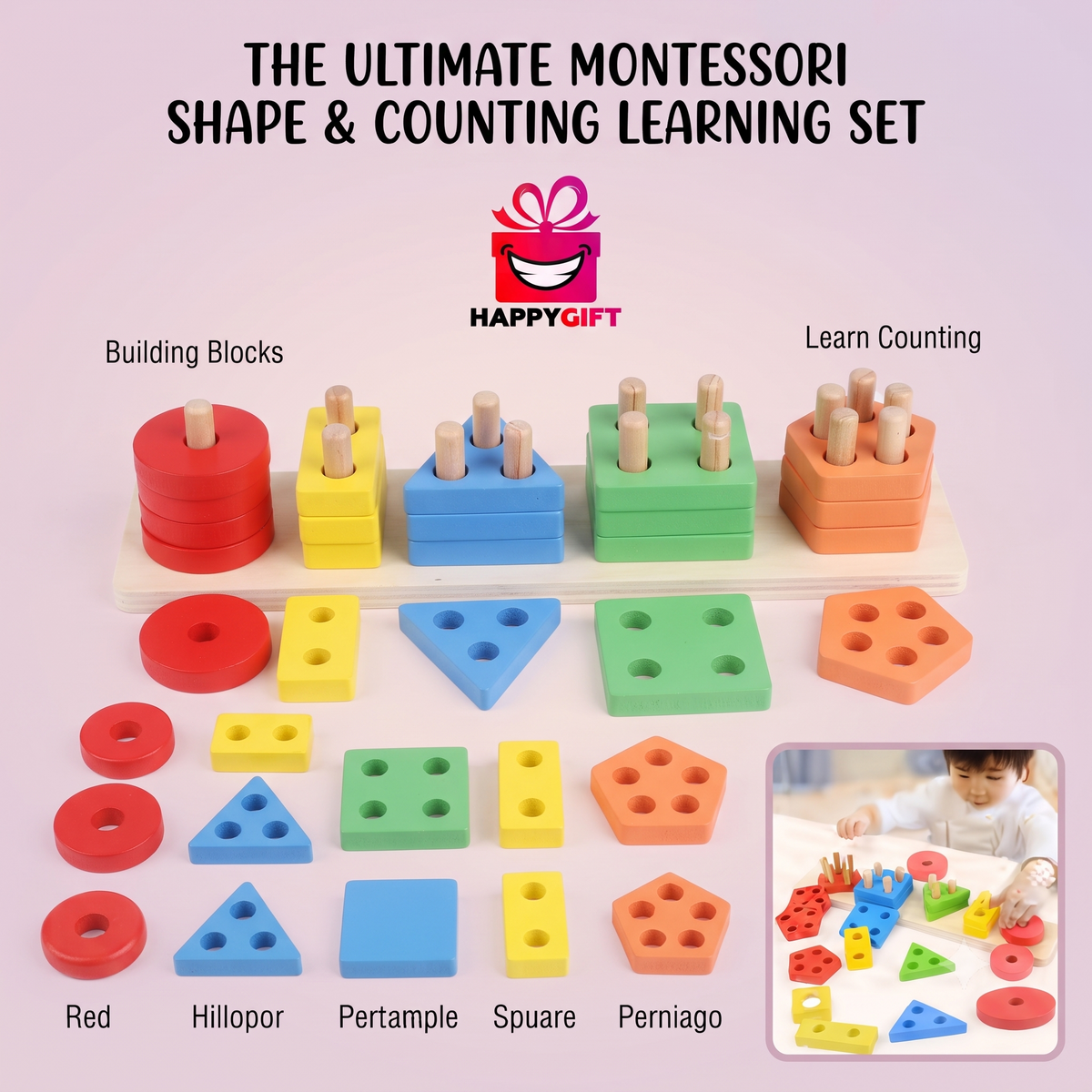 MONTESSORI GEOMETRIC SHAPE SORTER – Ultimate Learning Set