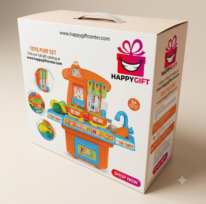 Interactive Kids' Portable Kitchen Playset – Compact Pretend Cooking Station for Little Chefs