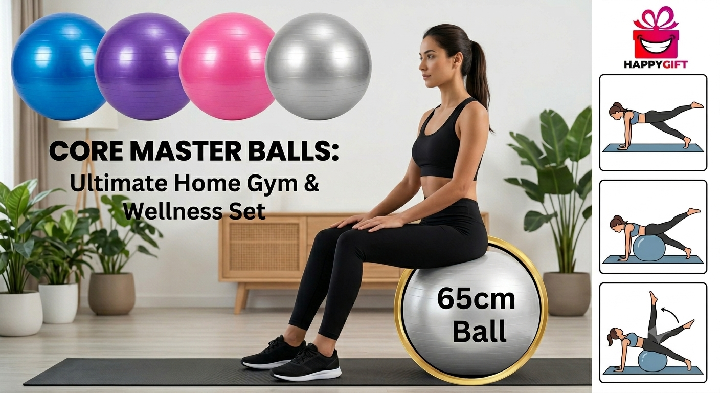 65cm Premium Anti-Burst Yoga Gym Ball – Perfect for Family Fitness!