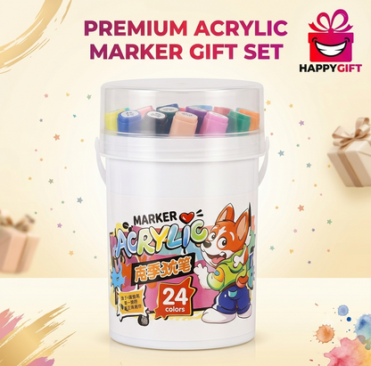 Premium 24-Color Acrylic Marker Set – Unleash Your Creativity!