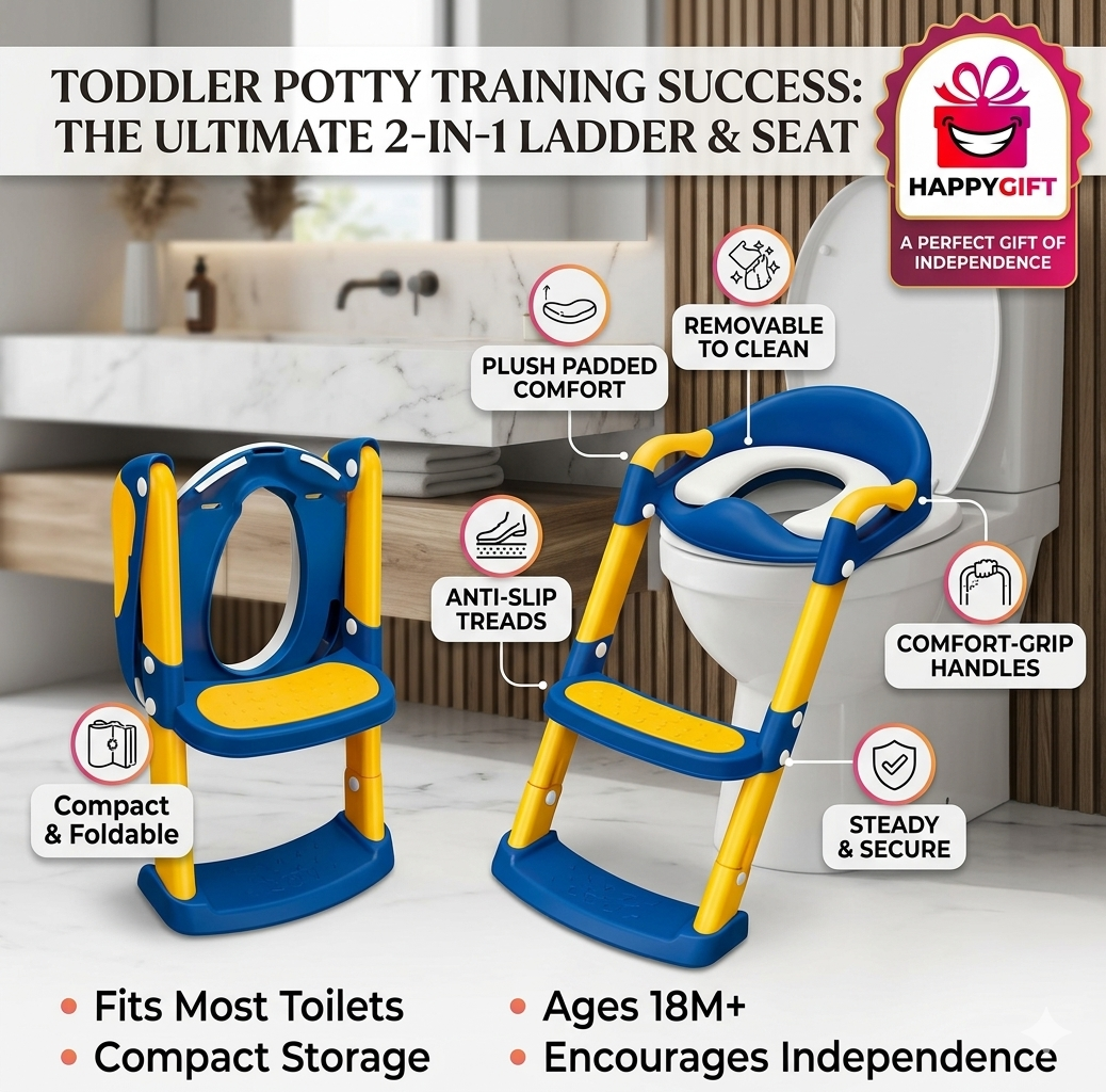 Easy Start Potty Trainer: The Safest Step Ladder & Seat for Toddlers!