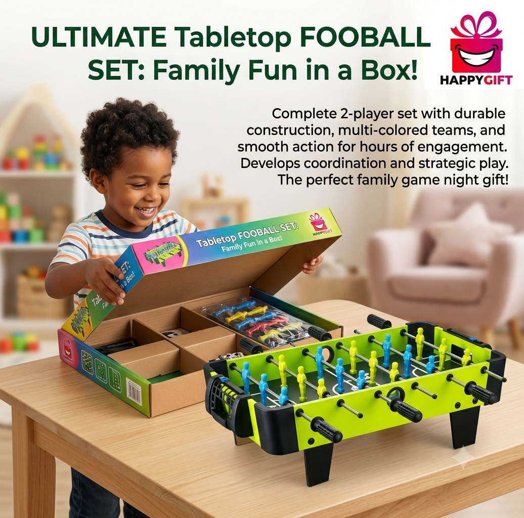 Tabletop Foosball Game – Portable Mini Soccer Set for Kids & Family