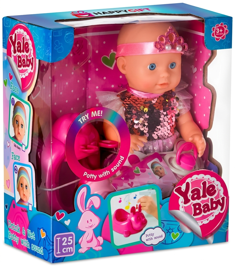 Yale Baby Interactive "Drink & Wet" Doll Set – Musical Potty Training Toy with Accessories