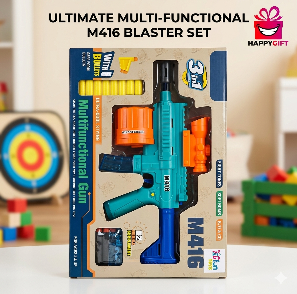 Ultimate 3-in-1 M416 Blaster Set: The Perfect Action Toy for Kids!