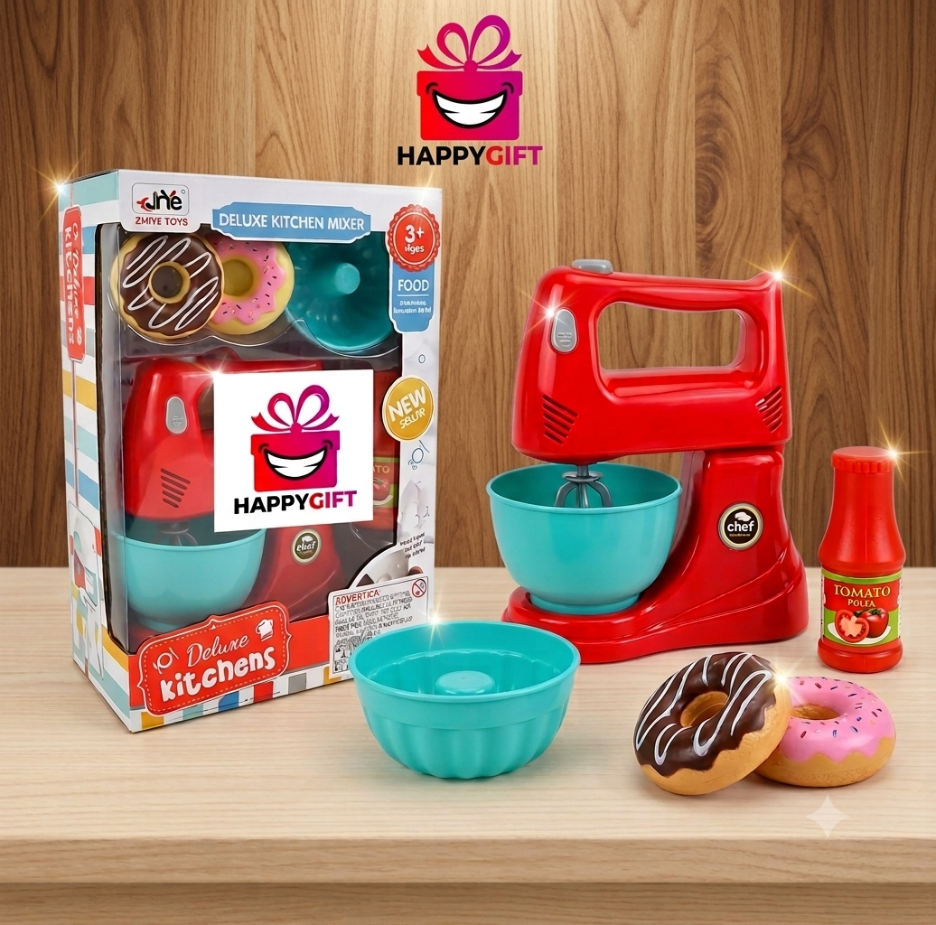 Kids Toy Stand Mixer Playset – Pretend Play Kitchen Baking Toy for Toddlers (Ages 3+)