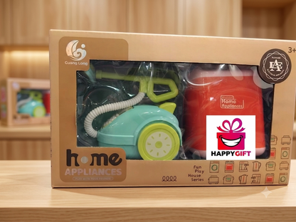 Kids Pretend Play Home Appliances Set – Mini Vacuum Cleaner & Toaster Toy Combo (Ages 3+)