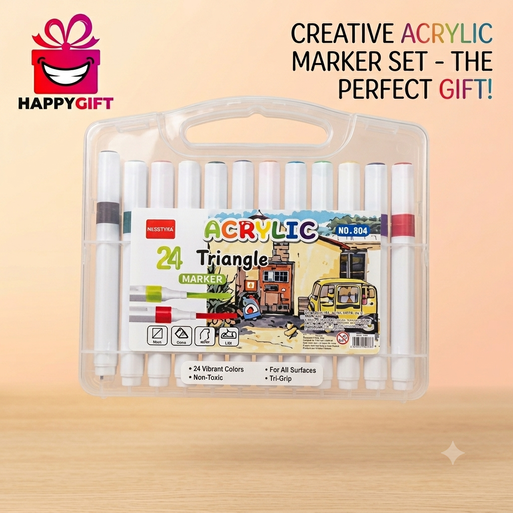 Premium 24-Piece Acrylic Marker Set – The Ultimate Creative Gift for Artists!