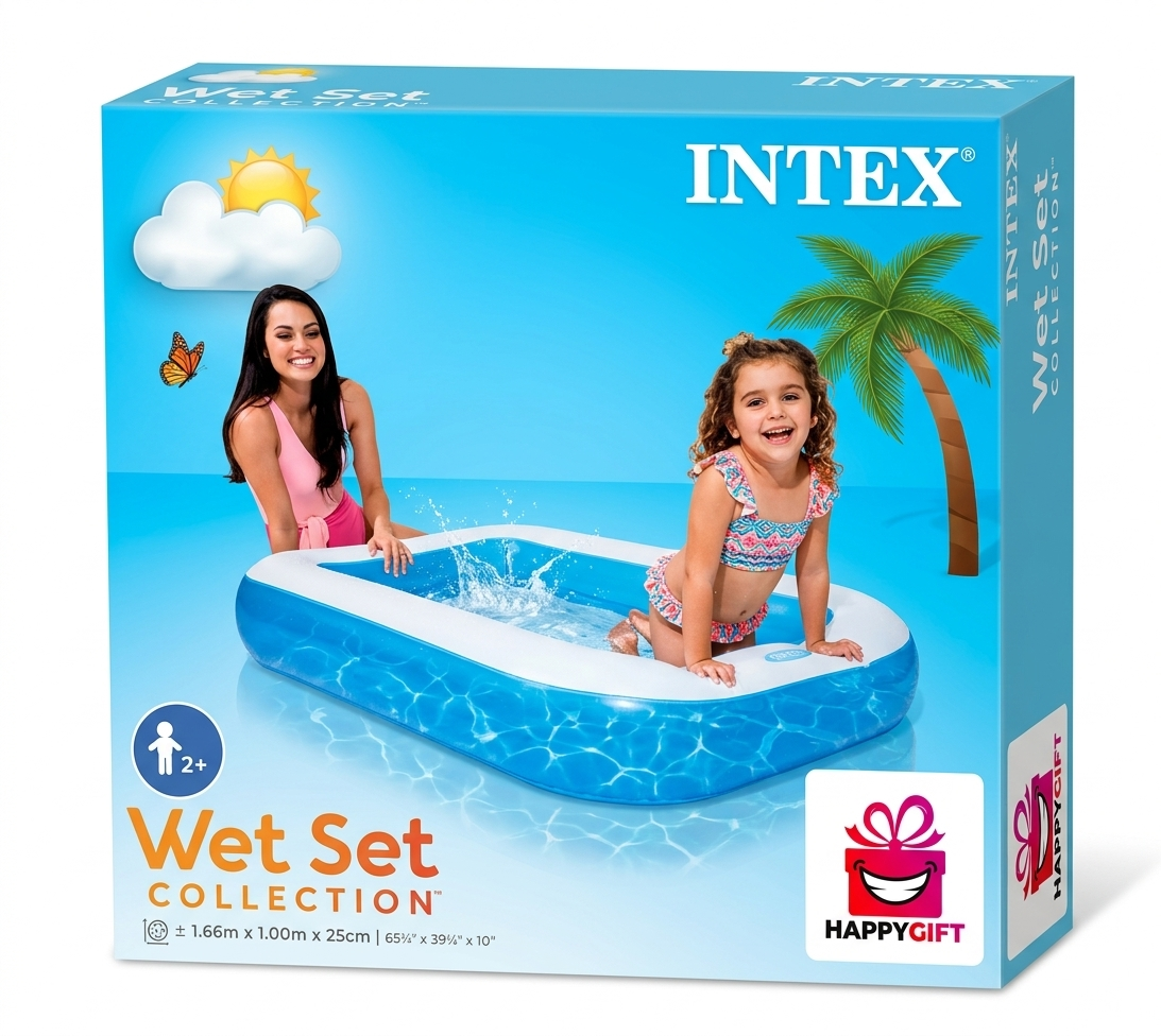 Intex Wet Set Collection Rectangular Inflatable Baby Pool (65.5" x 39.5")